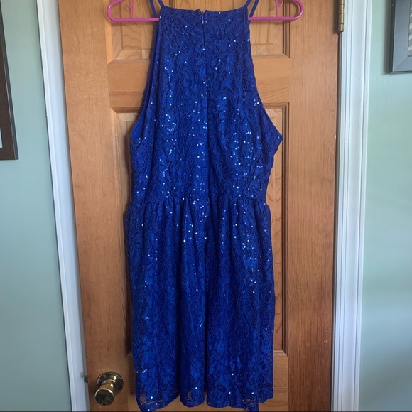 Sparkly Blue Halter Dress by Speechless - Size XXL - Picture 4 of 5